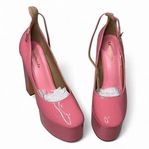 Lemonade Violet Chunky Platform Patent Leather High Heels in Pink